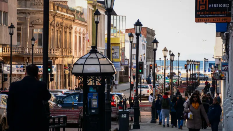 Shopping street in the historic centre of Punta Arenas